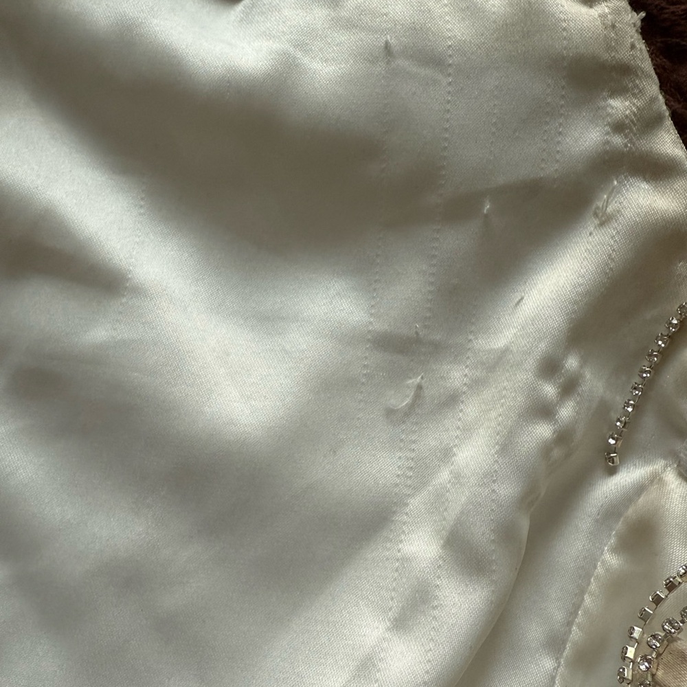 Retrofete Ivory Gold Beaded Fringe Halter Mini Dress - Picture 14 of 15